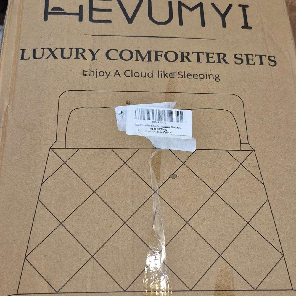 HEVUMYI 7 Pieces Queen Comforter Set, All Season Reversible Bed in a Bag, Ultra